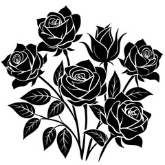 black and white roses