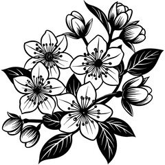 black and white flowers