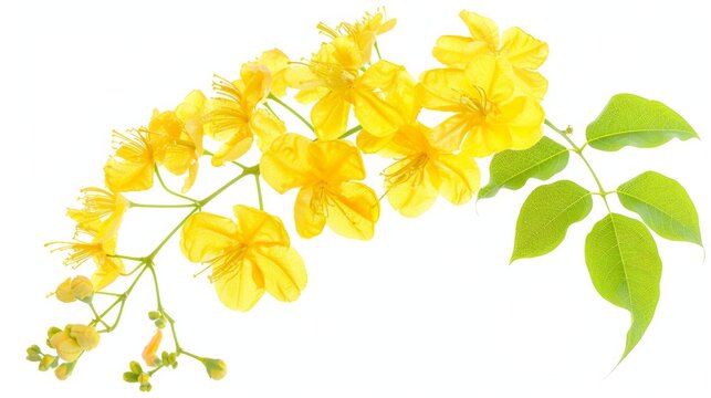 kanikonna (Golden Shower Tree flowers) ,isolated on white background