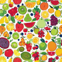 seamless background with fruits