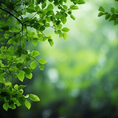 Fototapeta na wymiar illustration of natural green background leafs, Generative ai