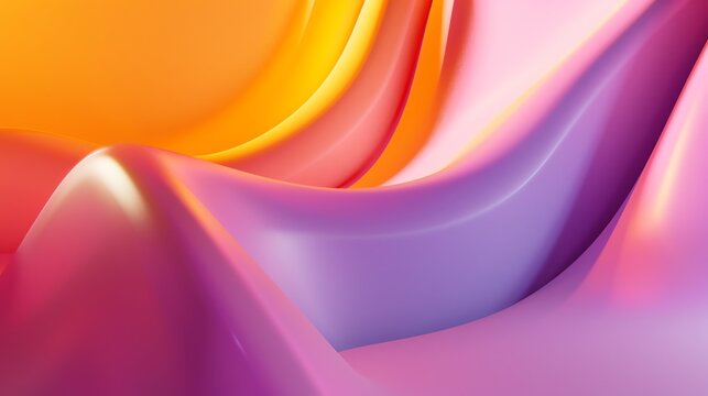 orange, purple, white, yellow,  gradient curved shape white background 3d render, for banner, poster, mockup, wallpaper, high quality,