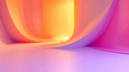 orange, purple, white, yellow,  gradient curved shape white background 3d render, for banner, poster, mockup, wallpaper, high quality, - obrazy, fototapety, plakaty