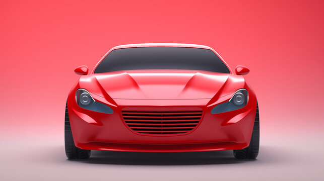 red sports car isolated
