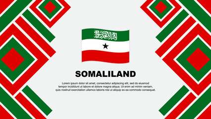 Somaliland Flag Abstract Background Design Template. Somaliland Independence Day Banner Wallpaper Vector Illustration. Somaliland - obrazy, fototapety, plakaty