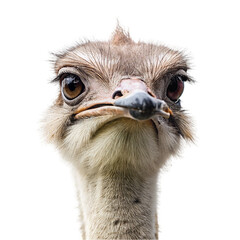 Ostrich head isolated on transparent background