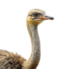 Ostrich head isolated on transparent background - obrazy, fototapety, plakaty
