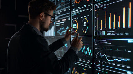 Trader Analyzing Dynamic Stock Market.