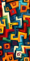Colorful abstract painting of squares and rectangles