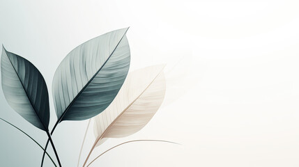 A minimalistic leaf abstract design, focusing on simplicity and clean lines, perfect for a modern and understated background Background Ai Generative