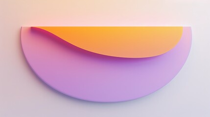 orange, purple, white, yellow,  gradient curved shape white background 3d render, for banner, poster, mockup, wallpaper, high quality, aspect ratio 3:1