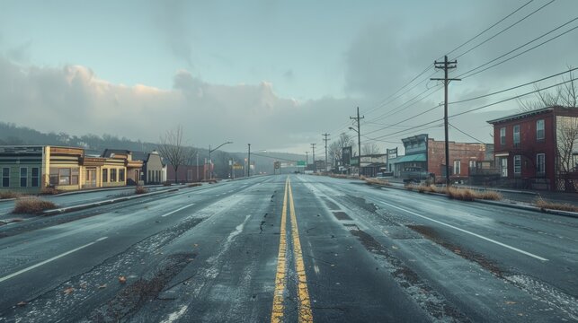 photorealistic highway on town background Generated with Ai tools