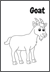 Black and White Farm Goat Coloring Page