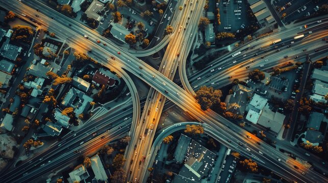 photorealistic highway on town background Generated with Ai tools