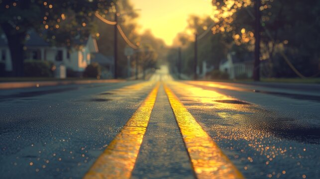 photorealistic highway on town background Generated with Ai tools