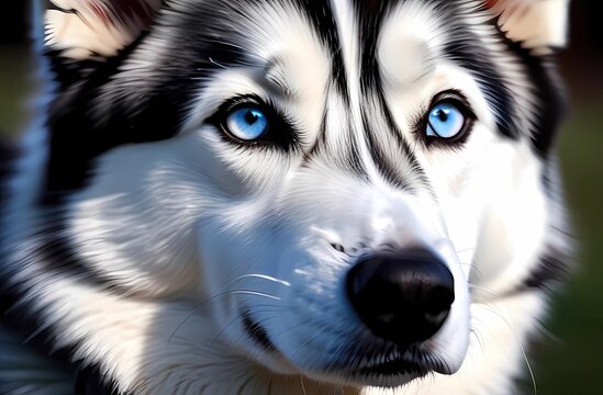 Cute husky dog close-up. 