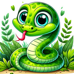 Fototapeta premium symbol of the year 2025 - green wooden snake