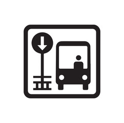 Bus stop icon vector illustration