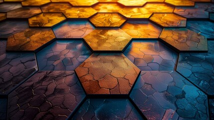 Cracked desert ground in hexagonal pattern