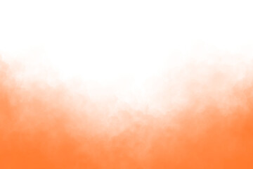 Orange fog or smoke effect isolated on transparent white background. Steam explosion special...
