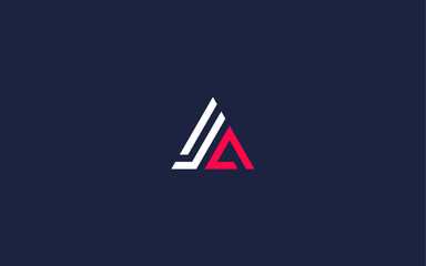 letter ja with triangle logo icon design vector design template inspiration