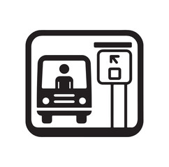 Bus stop icon vector illustration