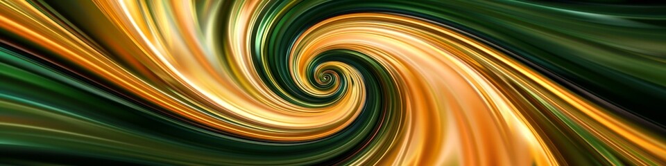 Gold and green abstract vortex as background or texture