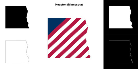 Houston County (Minnesota) outline map set
