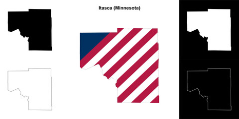 Itasca County (Minnesota) outline map set