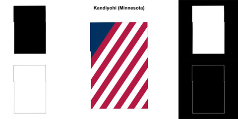 Kandiyohi County (Minnesota) outline map set