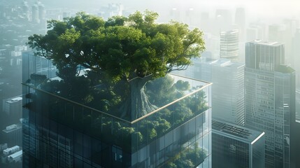 Sustainable Green Building Integrating Nature in Modern Urban Infrastructure
