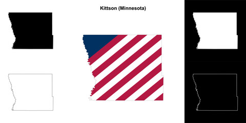 Kittson County (Minnesota) outline map set