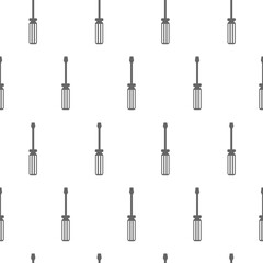 Seamless pattern with screwdriver icon isolated on white background