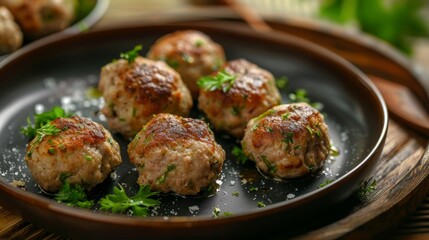 Medisterkaker is a traditional Norwegian dish consisting of pork meatballs.
