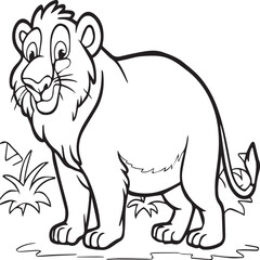 Jungle animal coloring pages for coloring book. Jungle animals outline