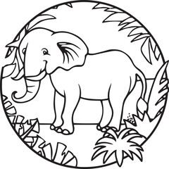 Jungle animal coloring pages for coloring book. Jungle animals outline