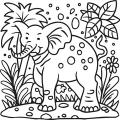 Jungle animal coloring pages for coloring book. Jungle animals outline