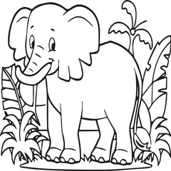 Jungle animal coloring pages for coloring book. Jungle animals outline