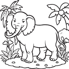 Jungle animal coloring pages for coloring book. Jungle animals outline