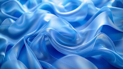 Obraz premium Elegant wavy blue silk texture
