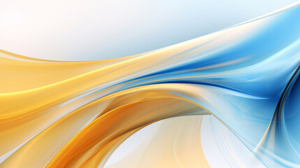 Vibrant yellow and blue abstract background with flowing forms and gradient rendering