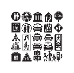 School Traffic Sign, children sign. School crossing, vector illustration