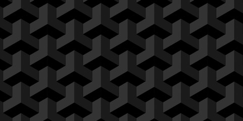 Abstract modern cubes geometric tile and mosaic wall or grid hexagon technology wallpaper. black and gray geometric block cube structure backdrop grid diamond element triangle texture vintage design.