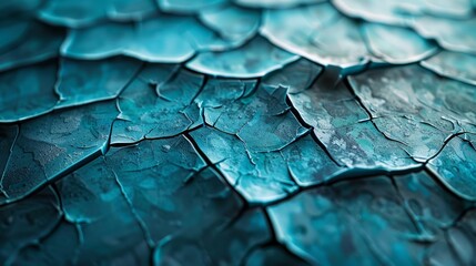 Obraz premium Cracked blue surface resembling a drought landscape