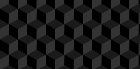 Abstract cubes geometric tile and mosaic wall or grid backdrop hexagon technology wallpaper background. Black and gray geometric block cube structure backdrop grid triangle texture vintage design.