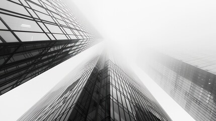 Skyscrapers Vanishing into the Fog