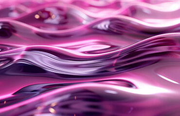 Fototapeta premium Vivid 3D digital waves in shades of pink and purple, enhanced depth and texture