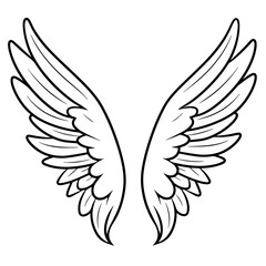 Basic vector icon of wings, suitable for aviation designs.