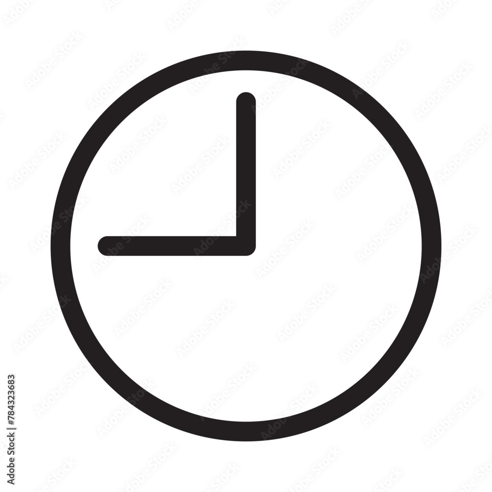 Poster clock icon in trendy flat style isolated on background. clock icon page symbol for your web site des