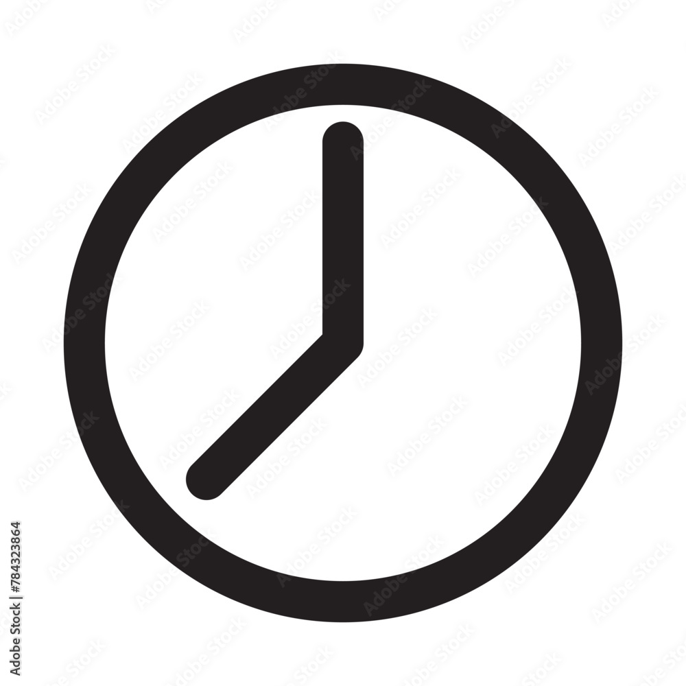 Poster clock icon in trendy flat style isolated on background. clock icon page symbol for your web site des